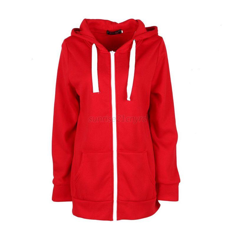 Hooded Zipper Plain Outerwear